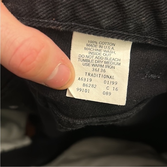 Vintage 90s Harley Davidson Bleached Jeans Acid Wash Black Orange Grunge Unisex - Picture 9 of 9